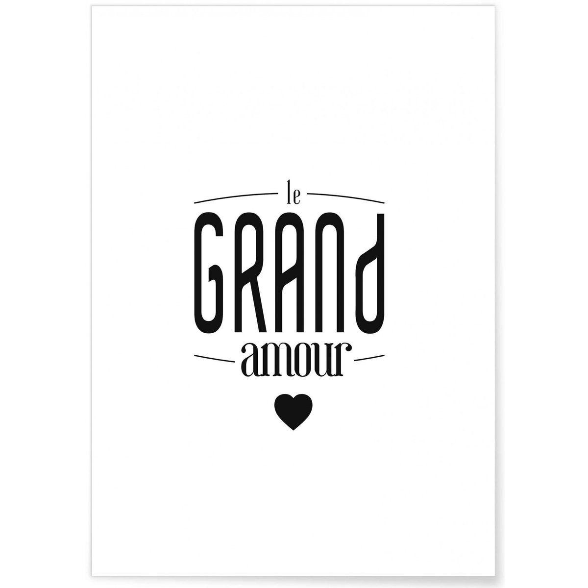 Poster 'Le grand Amour' blanc, L'AFFICHERIE