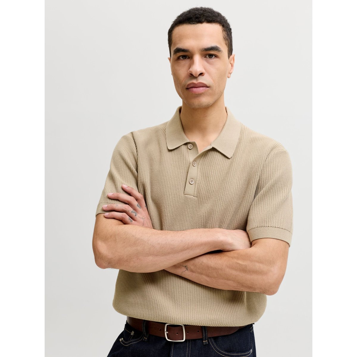 Polo Tricoté grise - crockery 1, JACK & JONES
