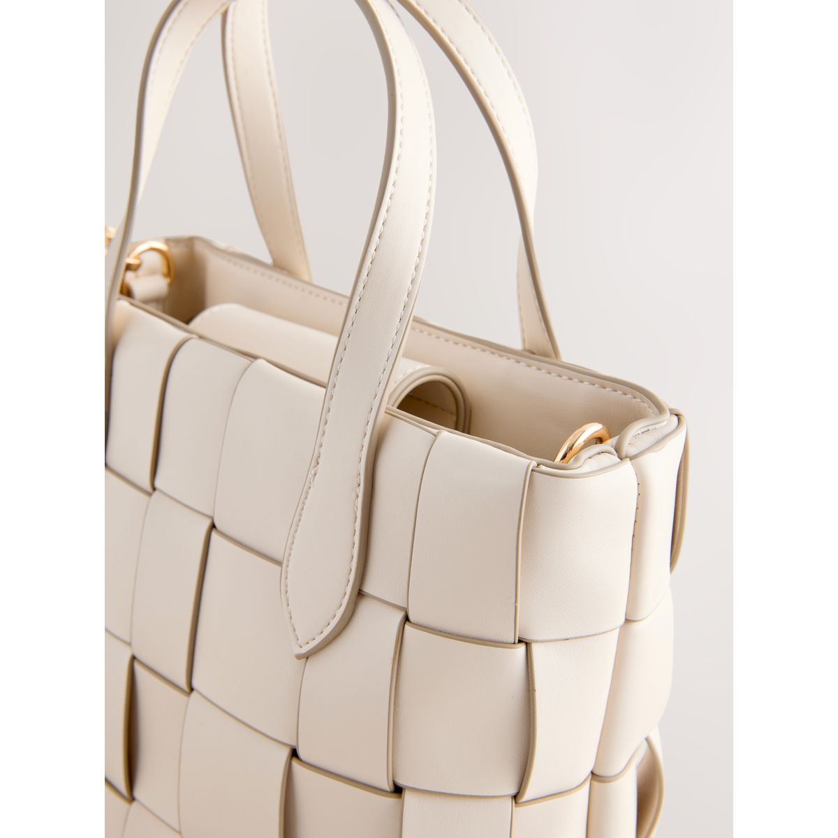 Sac à main en cuir tissé os, NEXT