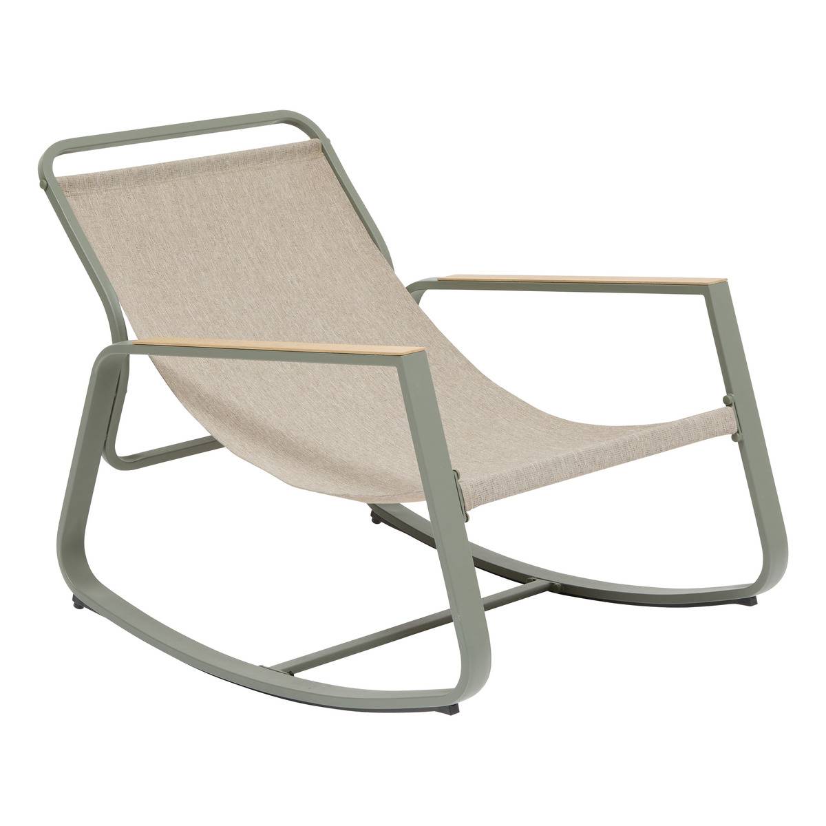 Fauteuil à bascule en aluminium FELINIO vert laurier, HESPERIDE