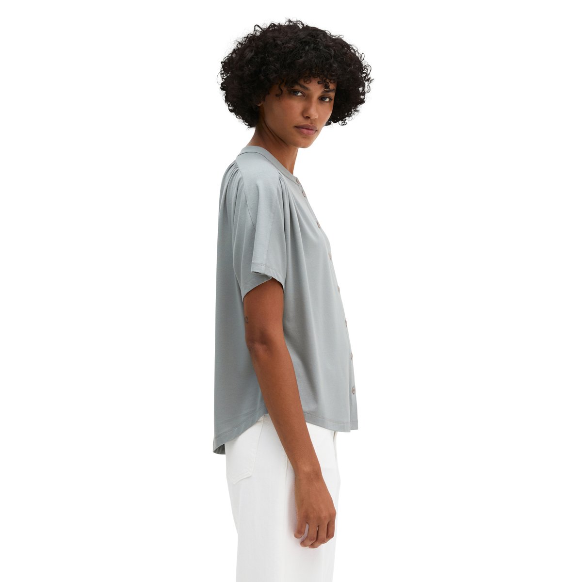 Blouse en jersey regular en LENZING™ ECOVERO™ gris, MARC O'POLO