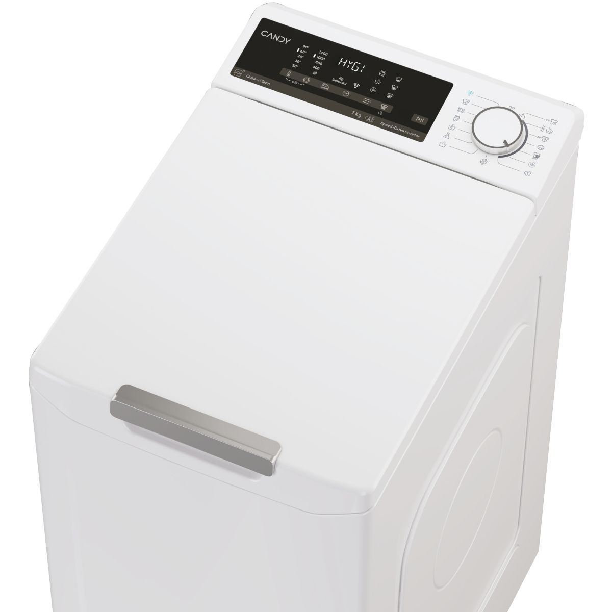 Lave linge top TCA474TM5-S couleur unique, CANDY