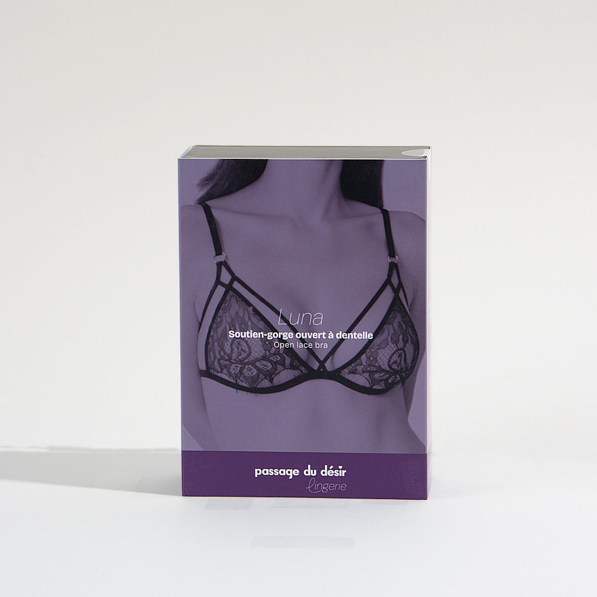 Soutien-gorge ouvert à dentelle Luna - Noir noir, PASSAGE DU DESIR LINGERIE