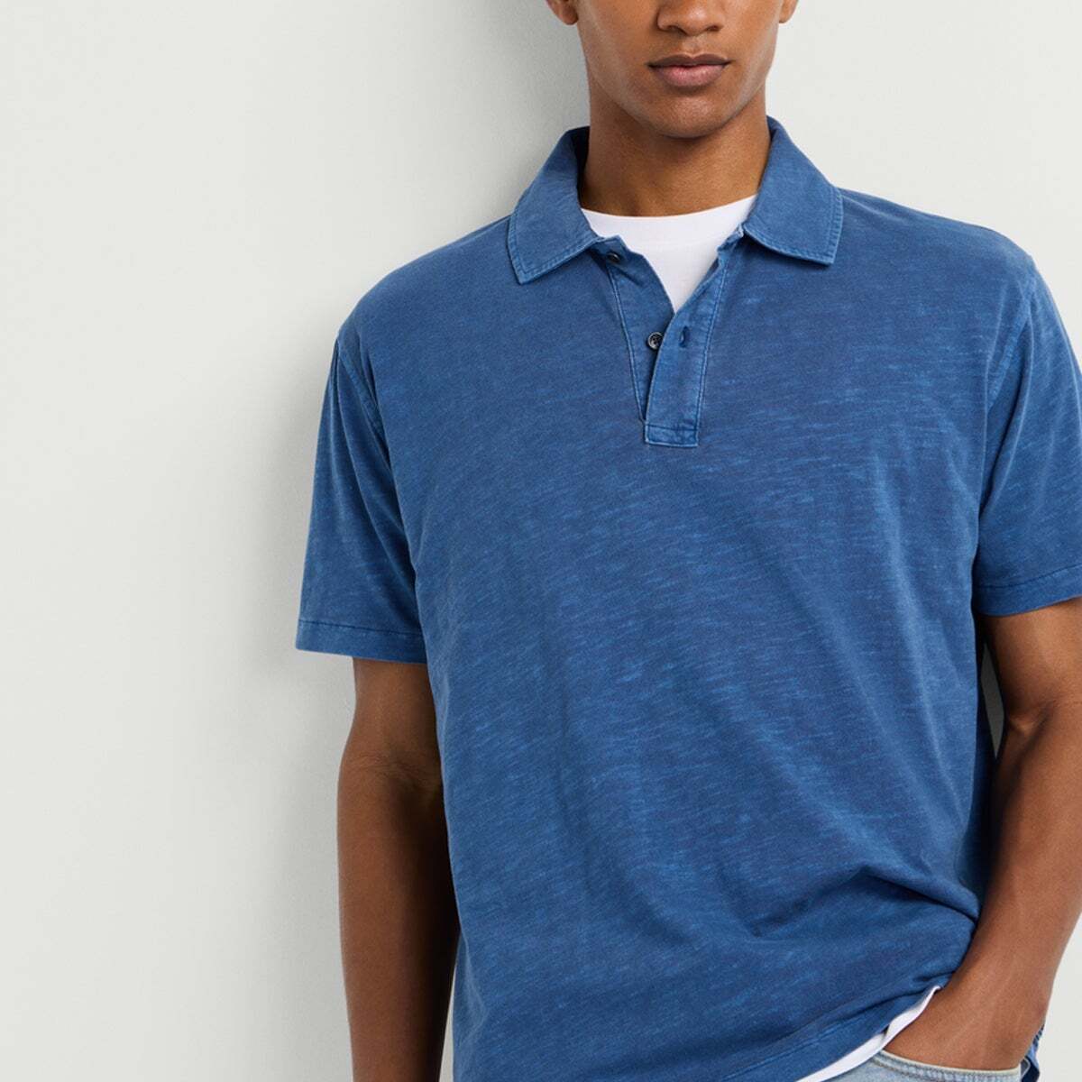 Polo Teint En Pièce Coupe Regular encre bleue, PEPE JEANS