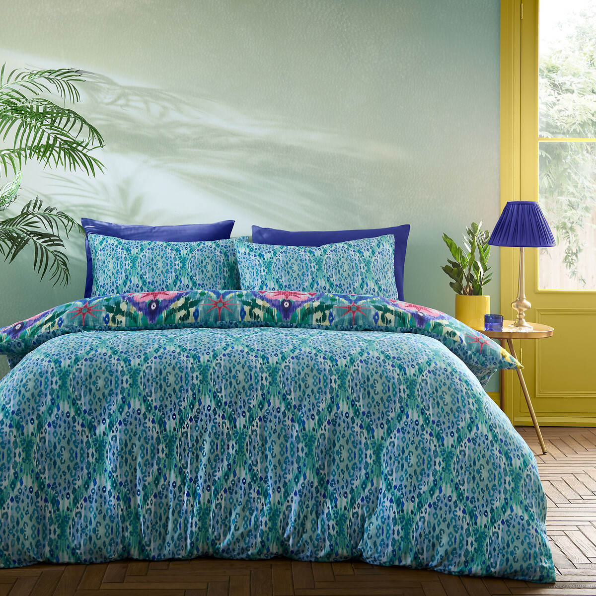 Ikat 200 Thread Count Cotton Sateen Duvet Cover And Pillowcase Set blue, MATTHEW WILLIAMSON