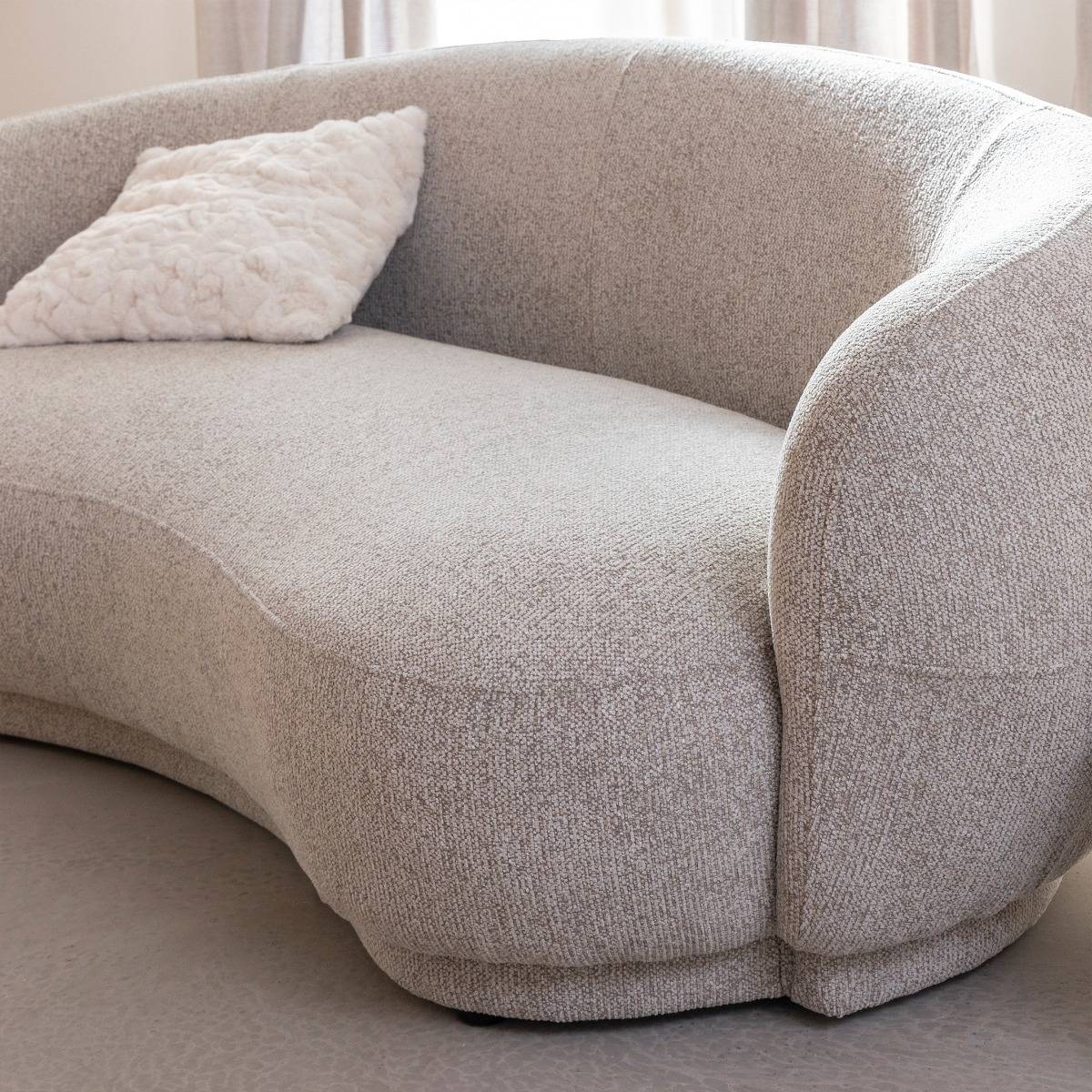 Canapé en tissu arrondi 3 places MADDY gris, MADE IN MEUBLES