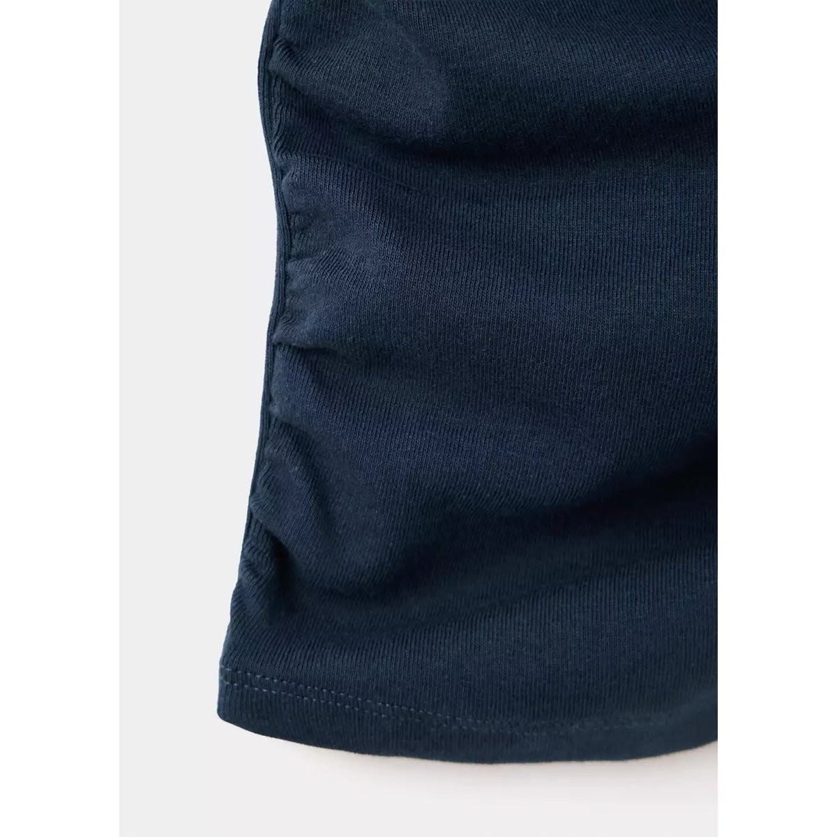 T-shirt coton drapé bleu marine, MANGO TEEN