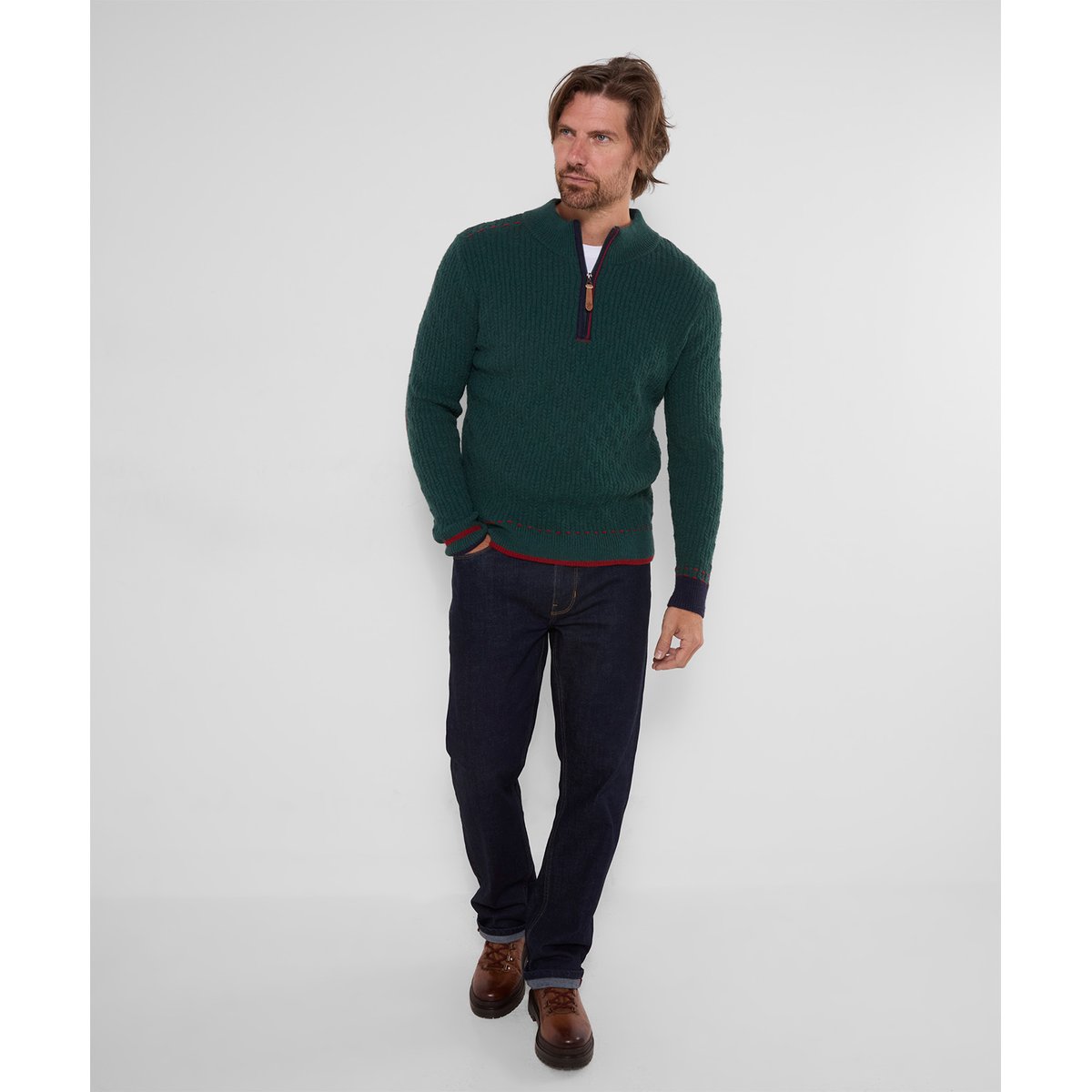Sweat Col Cheminée Personnalisé vert, JOE BROWNS