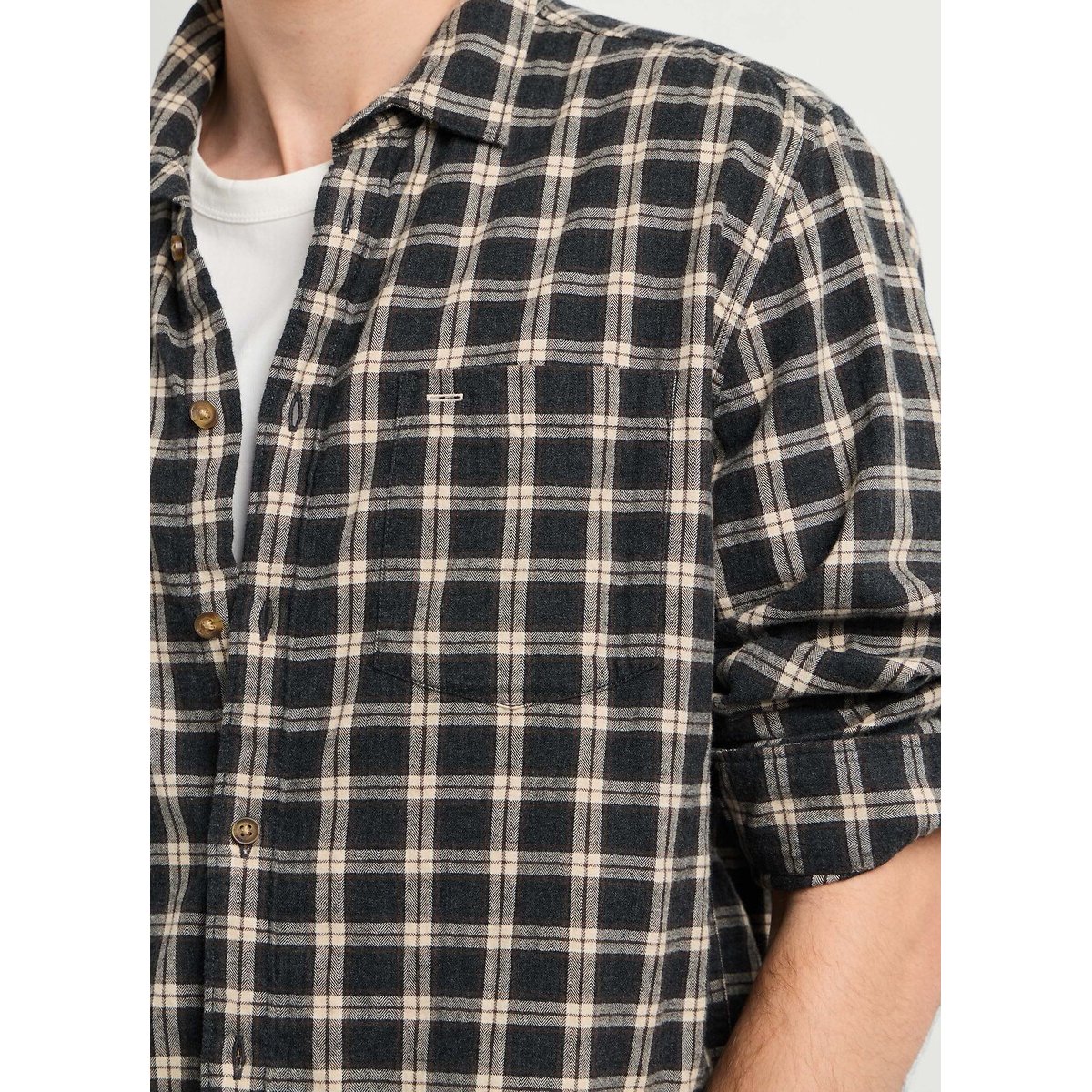 Camicia dritta a quadri, maniche lunghe quadri marrone, PEPE JEANS