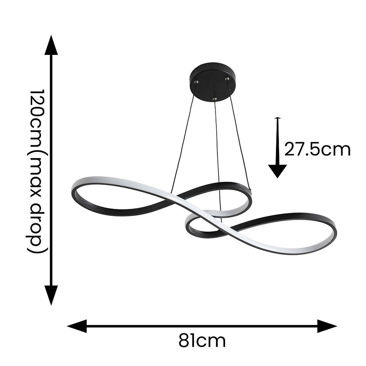 Inez Loop LED Pendant Light in Matte Black black, SO'HOME