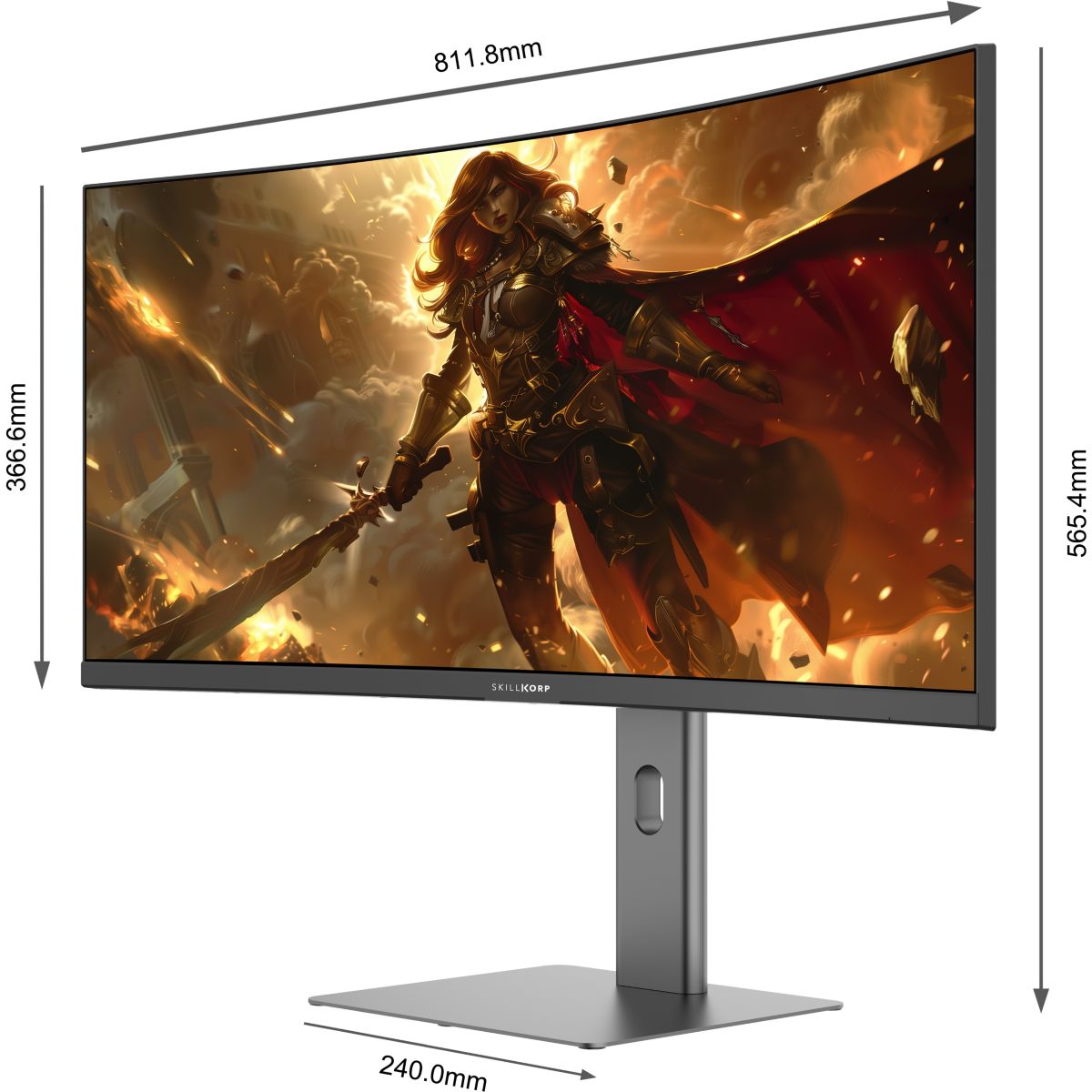Ecran PC Gamer M34 PROGRESS 34" Incurvé 1500R UWQHD 180Hz Fast VA HDMI 2.1 AMD FreeSync couleur unique, SKILLKORP