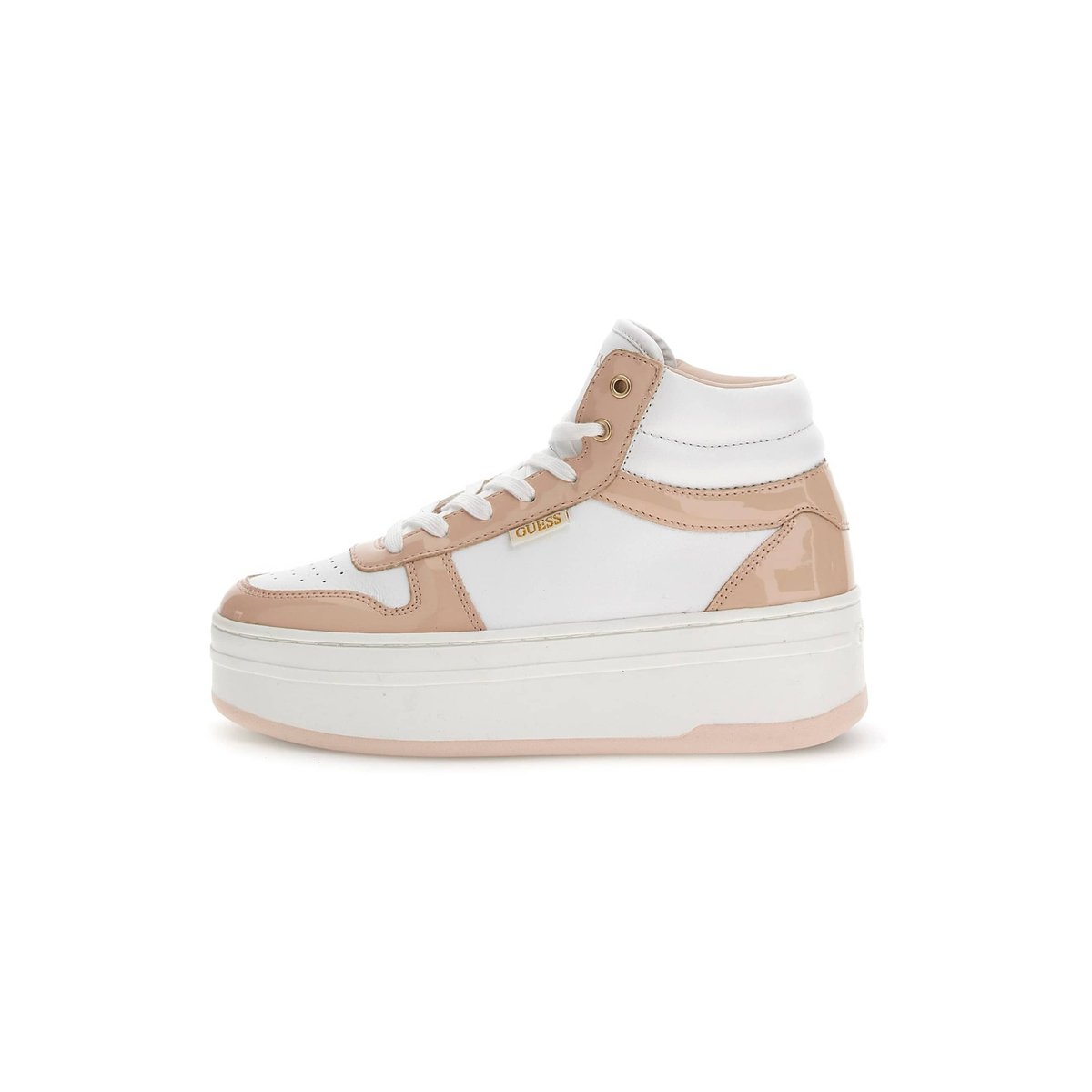Sneaker Montante Linzy Cuir Mélangé rose, GUESS