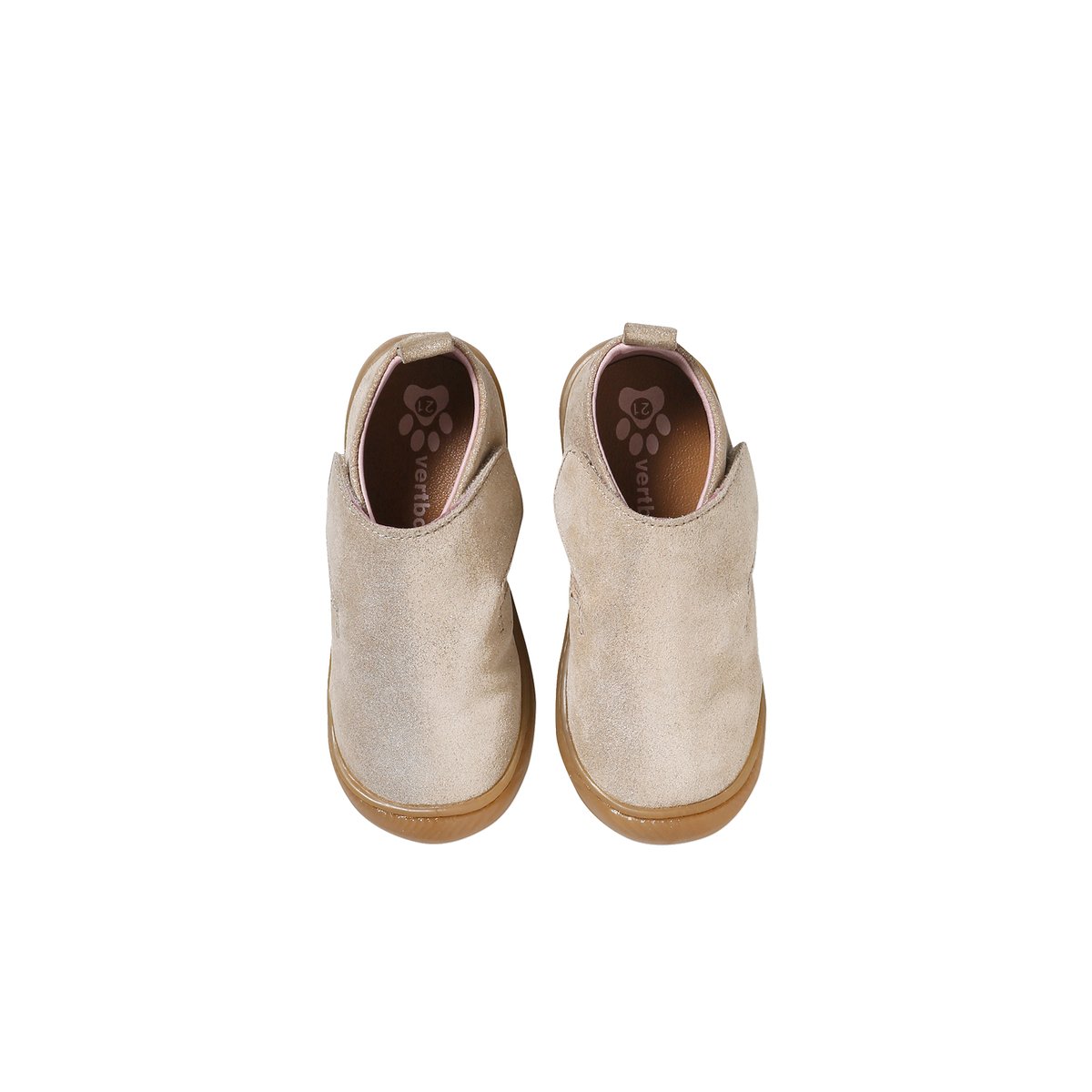 Chaussons à scratchs cuir souple bébé or, VERTBAUDET