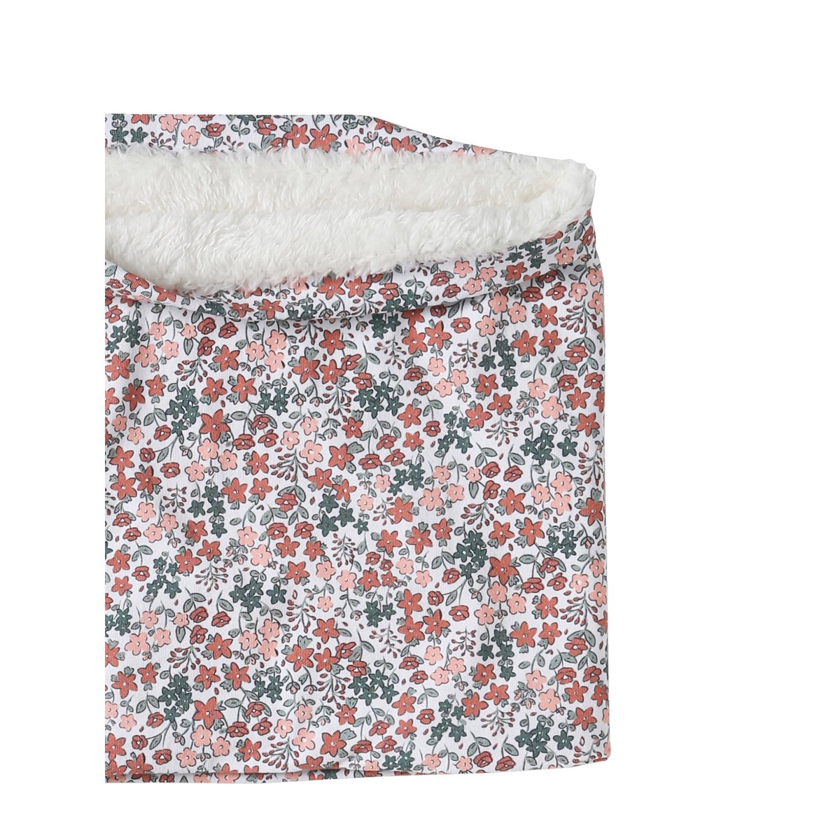 Snood imprimé fleuri et doublé polaire rose imprimé, VERTBAUDET