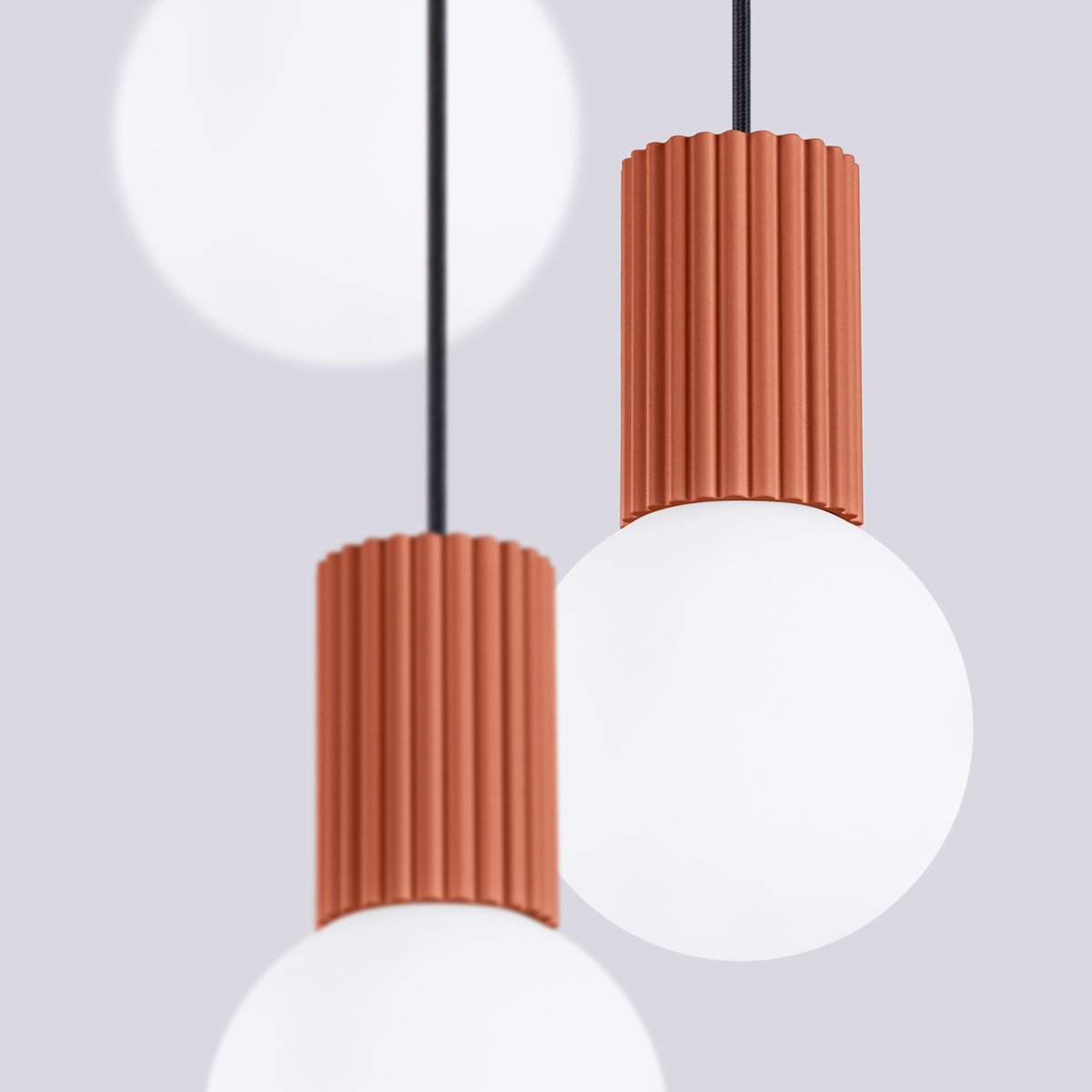 Suspension Aluminium Ocre Rouge G9 3 Halo rouge, EDEN