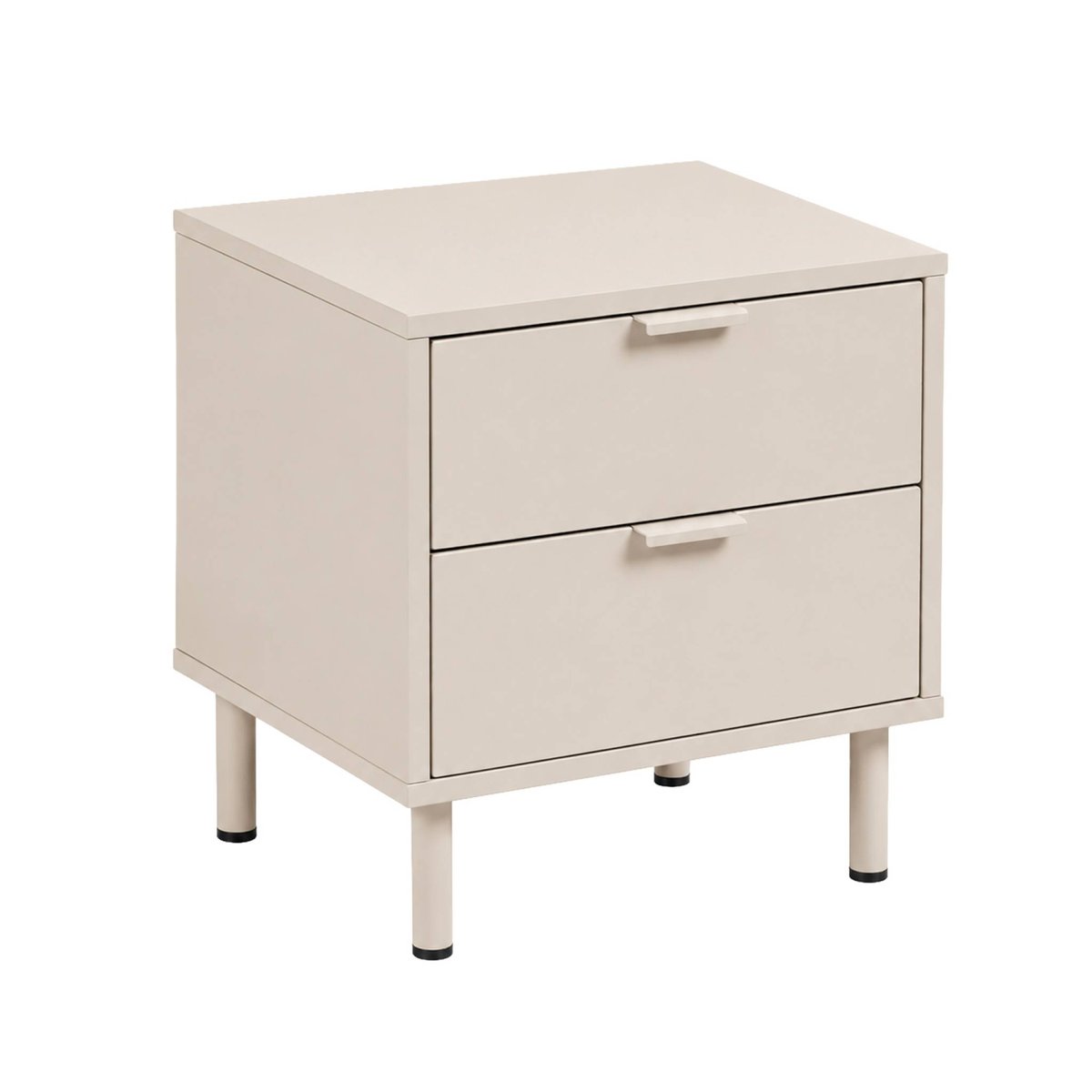 Table de chevet décor bois et métal 2 tiroirs (lot de 2) ELLIE beige, SWEEEK