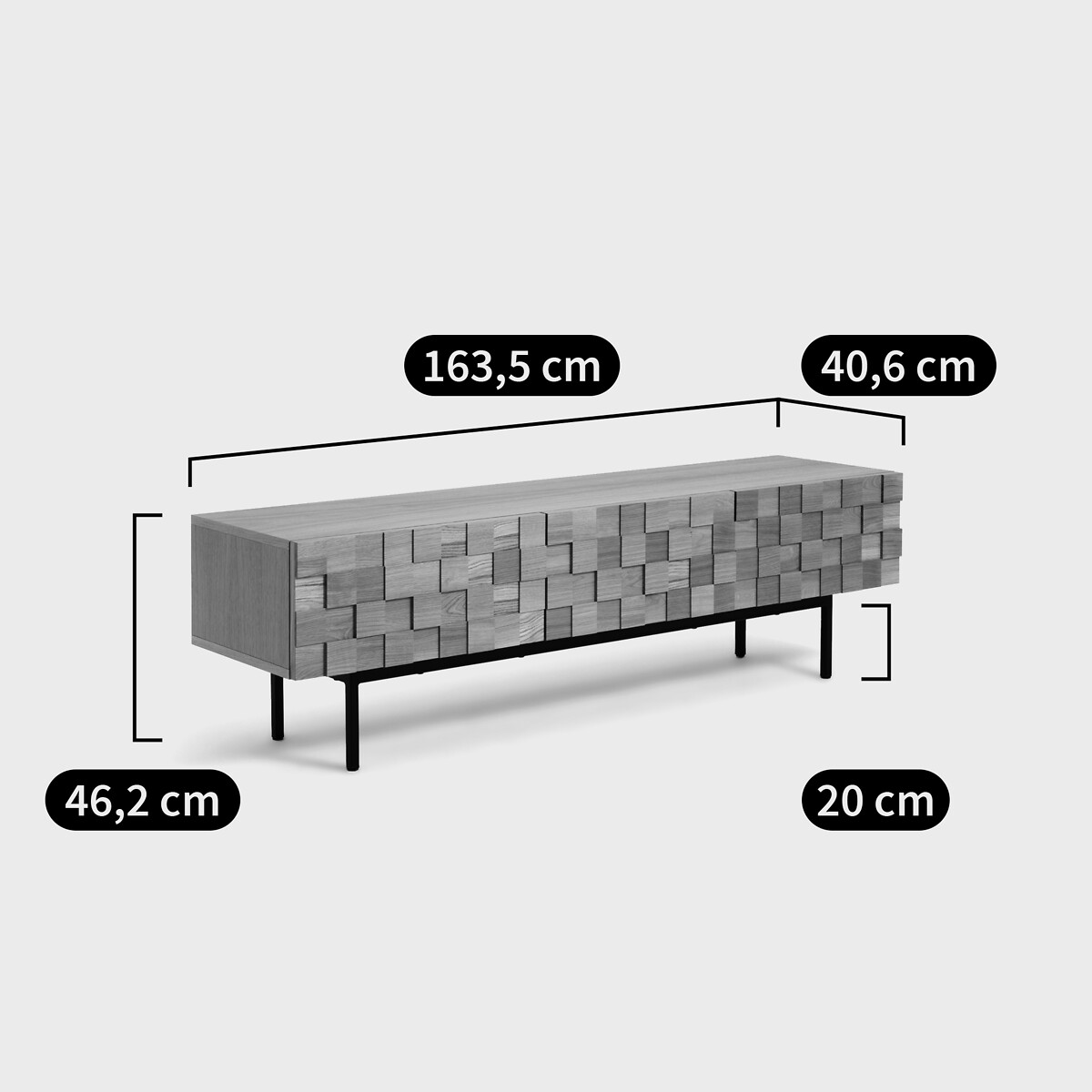Madria 3-Door Oak Veneered TV Cabinet oak, LA REDOUTE INTERIEURS