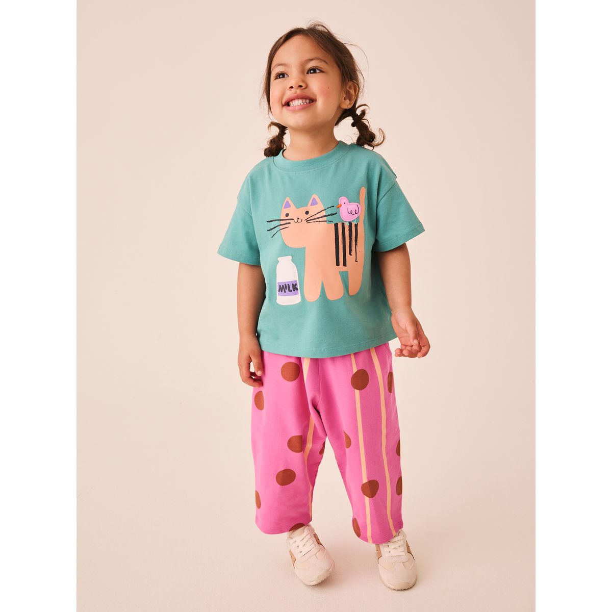 T-shirt manches courtes et pantalon bouffant chat vert, NEXT
