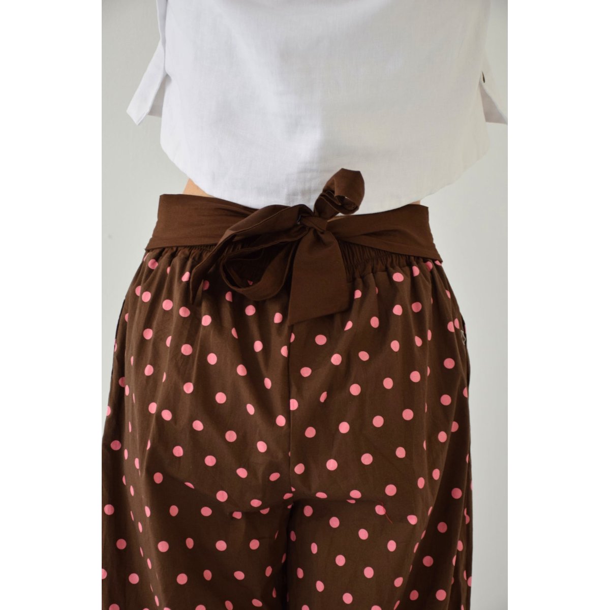 Pantalon bouffant à pois LIA marron / rose, MINDTRAVELER