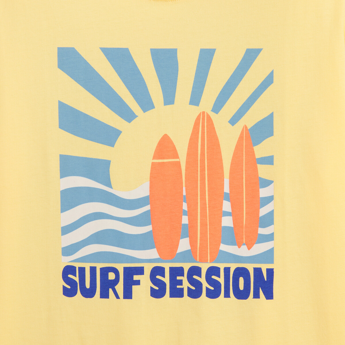 T-shirt oversize, à col rond et manches courtes, imprimé devant et au dos jaune, LA REDOUTE COLLECTIONS