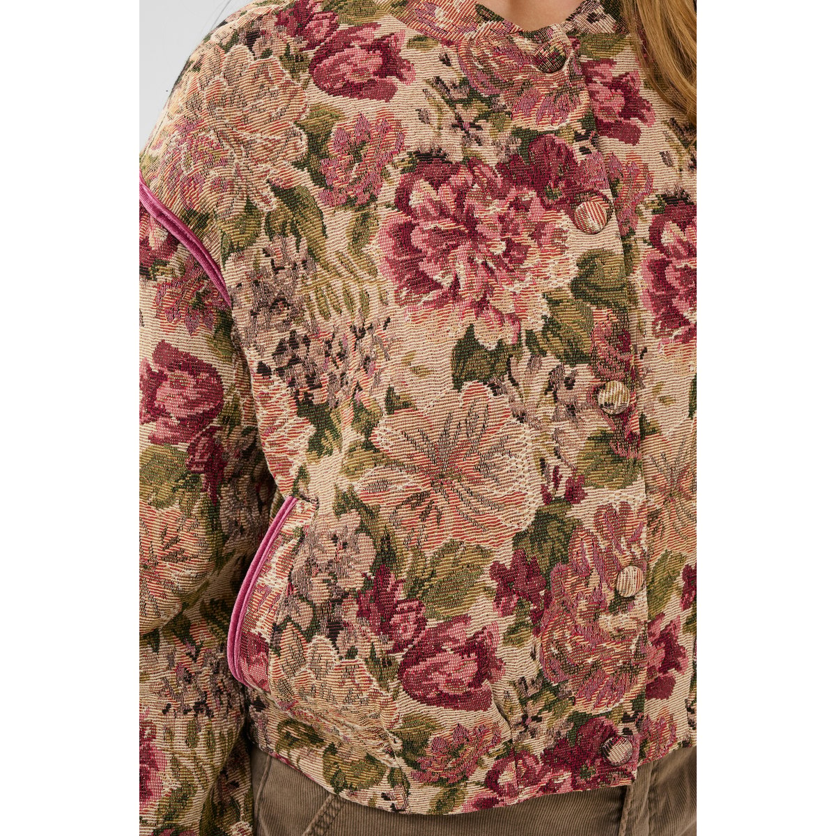 Veste rose vintage roses, CREAM