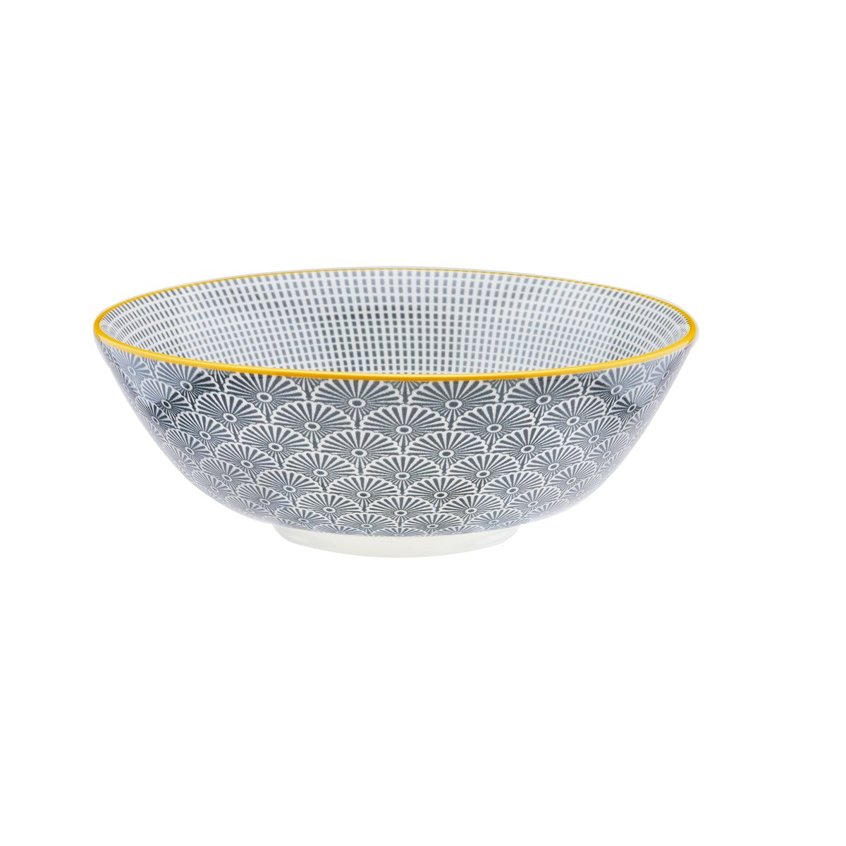 Lot de 6 grands bols en porcelaine, PATTERN gris anthracite, BJORN