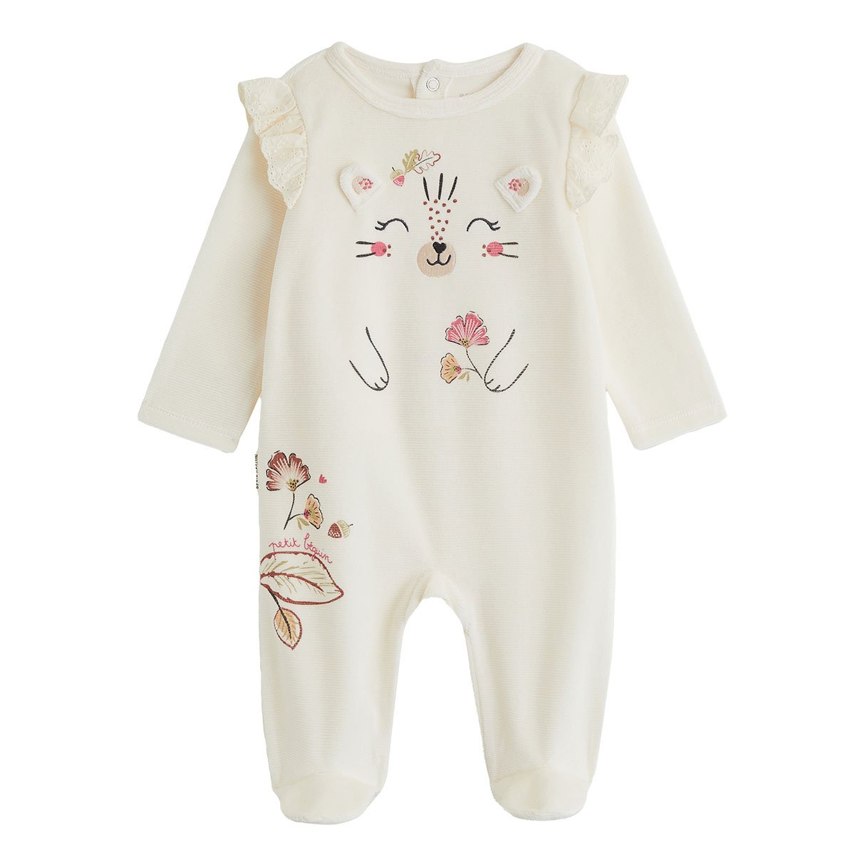 Lot de 2 pyjamas bébé en velours Léa rose, PETIT BEGUIN