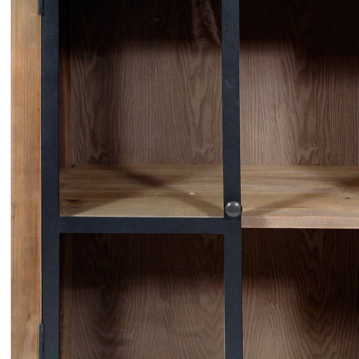 Vitrine en bois recyclé et métal GARANCE bois clair, MADE IN MEUBLES