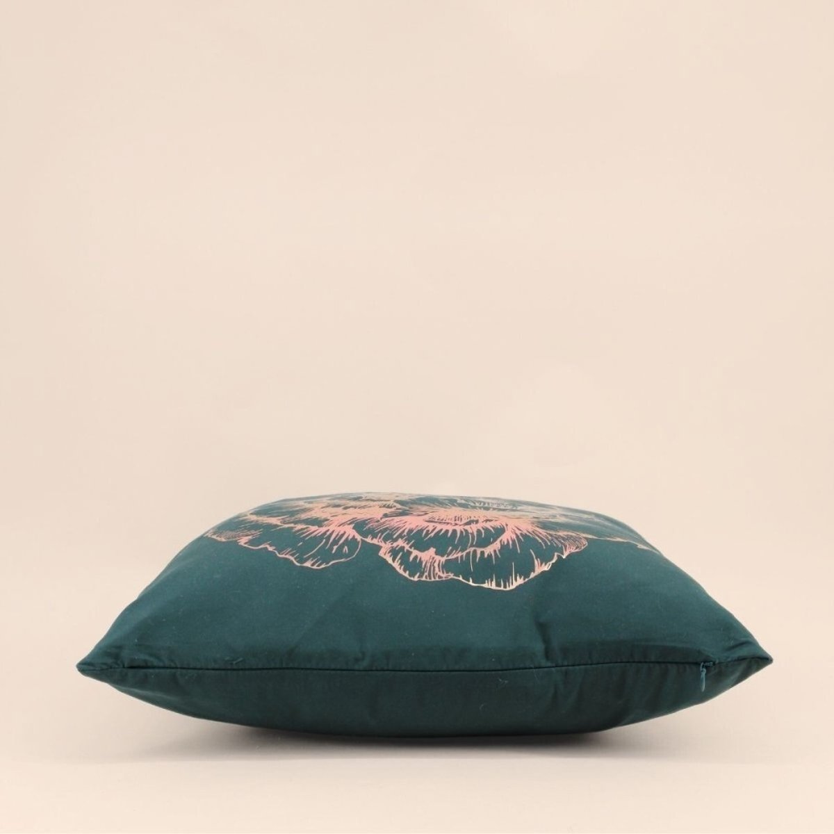 Coussin motif fleur 45x45cm vert, ORNAMI