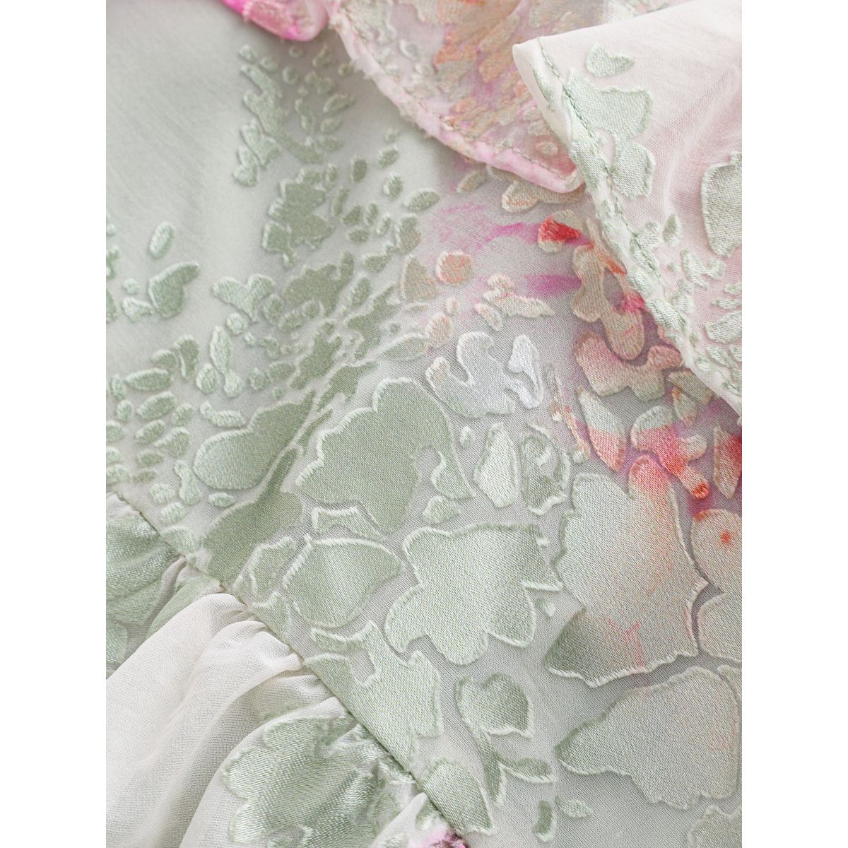 Robe à fines bretelles et volants imprimé floral vert, NEXT