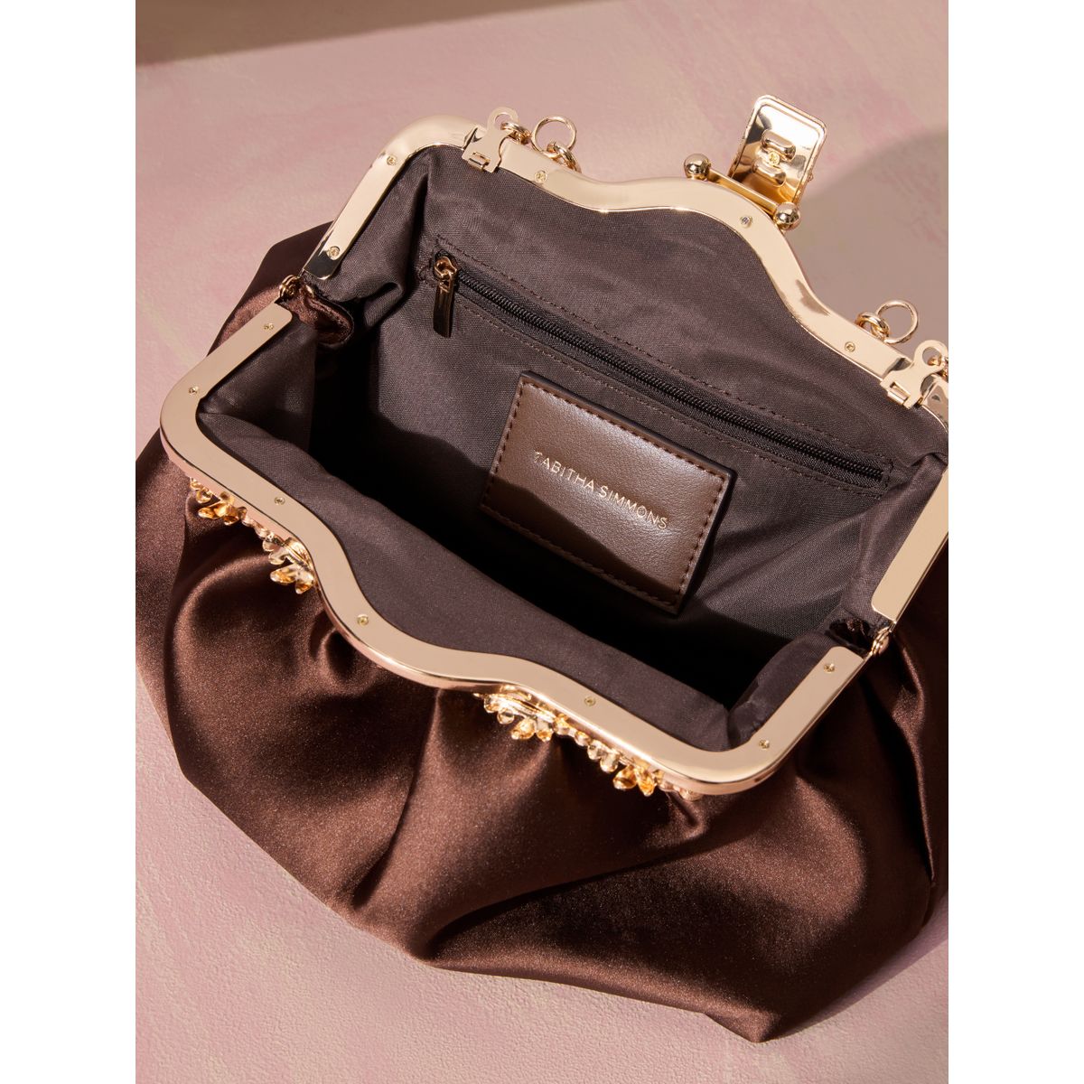 Sac structuré à fleurs tabitha simmons x next marron chocolat, NEXT