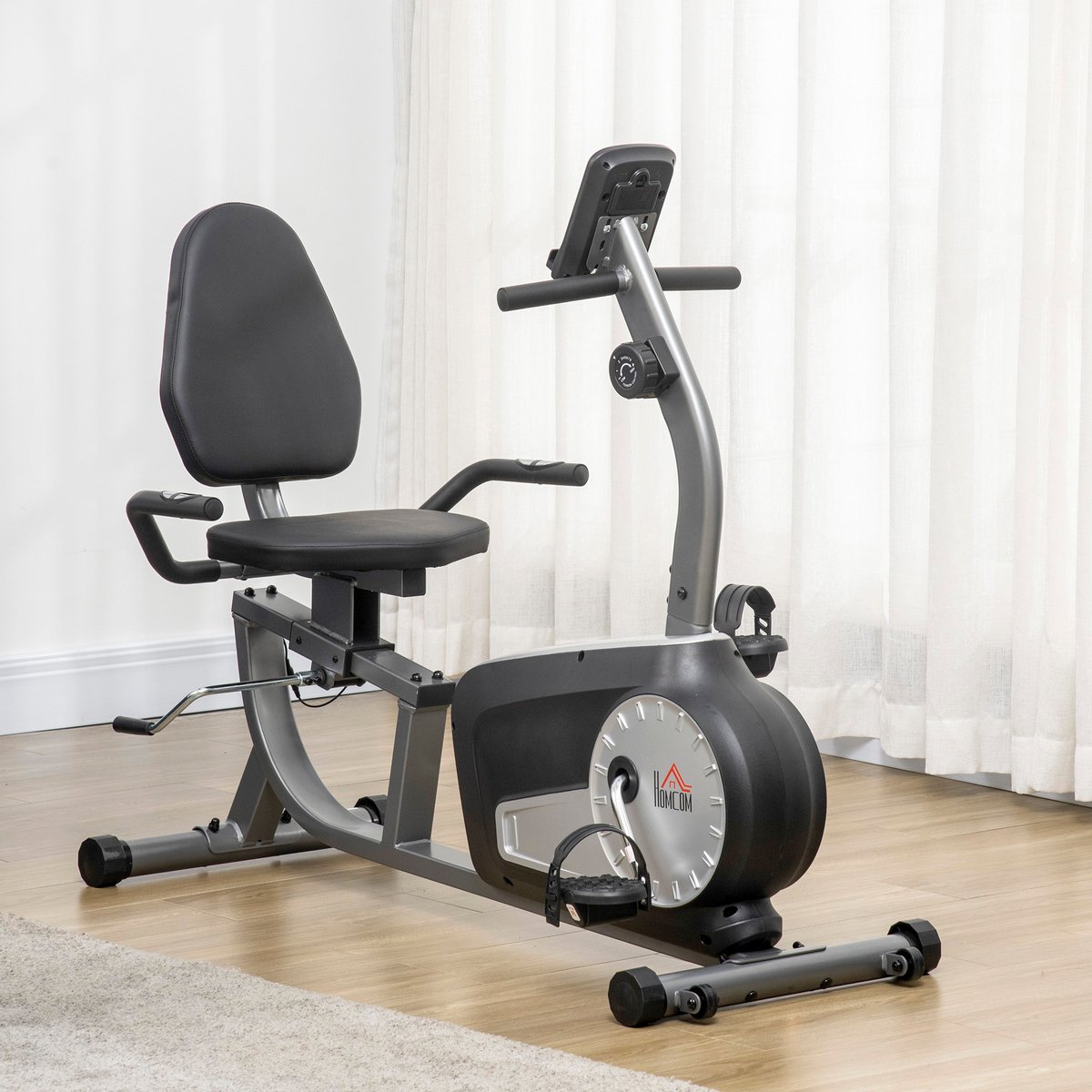 Vélo d'appartement magnétique Acier Gris noir, HOMCOM