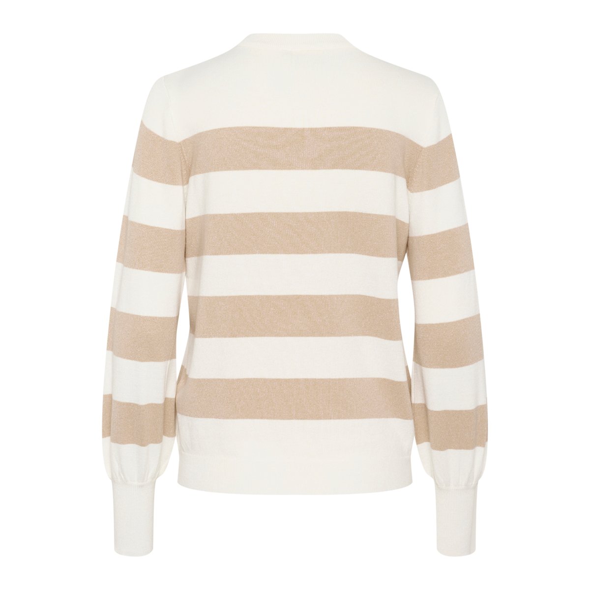 Knitted pullover blanc/beige rayures chalk/feather grey bold stripe, KAFFE
