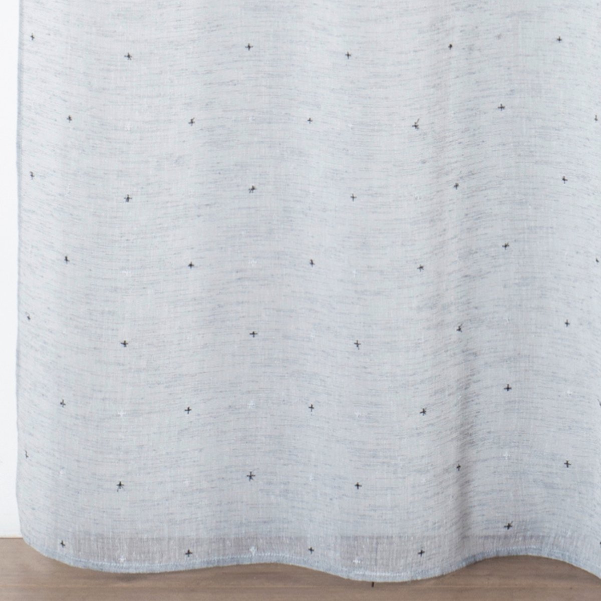Voilage à motifs de petites croix gris clair, HOME MAISON