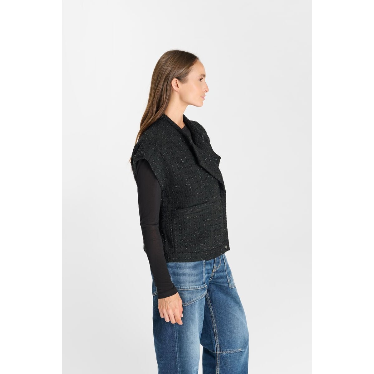 Veste sans manches FUNI black, LE TEMPS DES CERISES