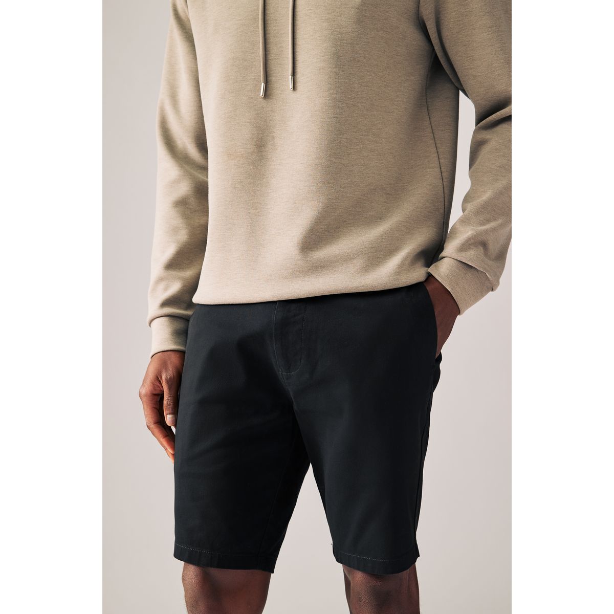 Short chino stretch noir, NEXT