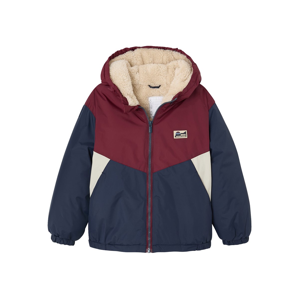 Blouson à capuche bordeaux, VERTBAUDET