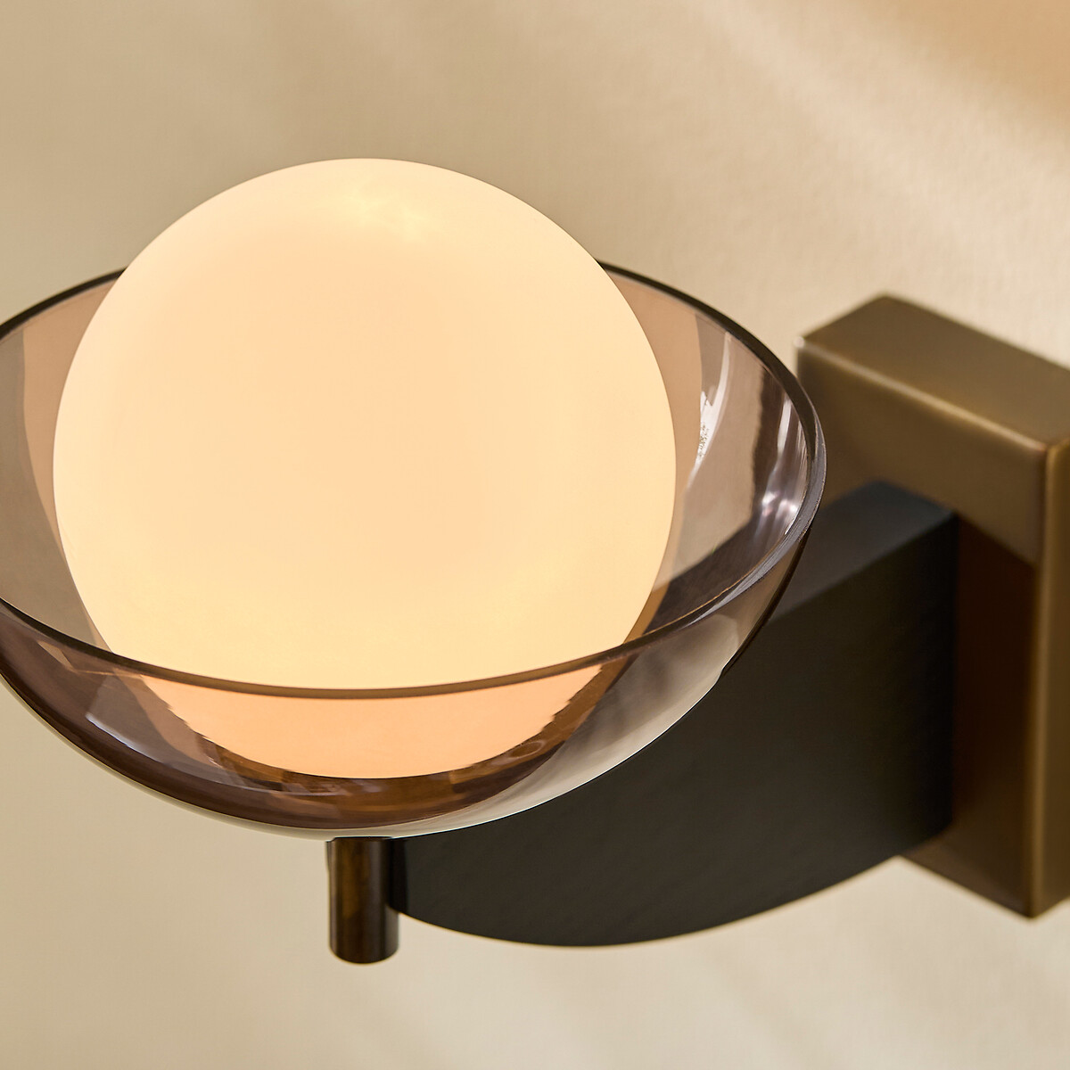 MADE.COM Layla Opal Globe Wall Light black, MADE