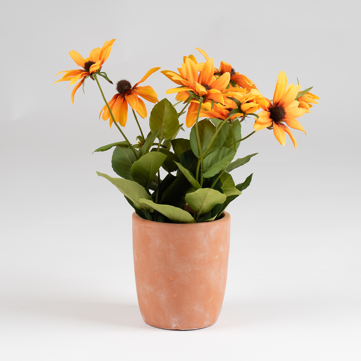 33cm Artificial Rudbeckia Orange in Terracotta Pot orange, SO'HOME