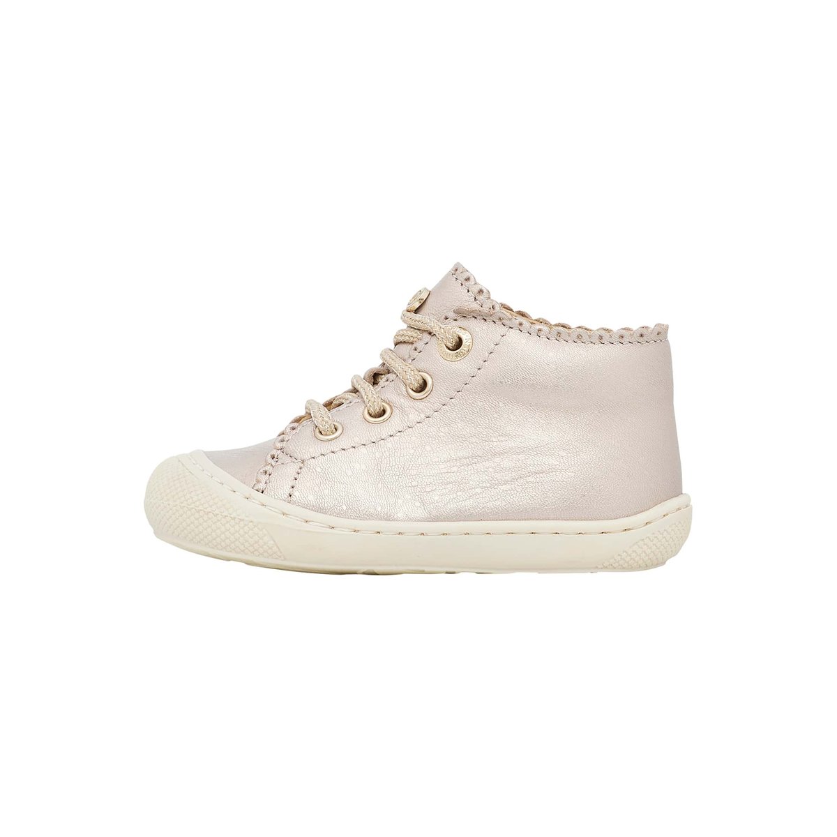 Chaussures premiers pas en cuir laminé COTTINS rose poudré, NATURINO