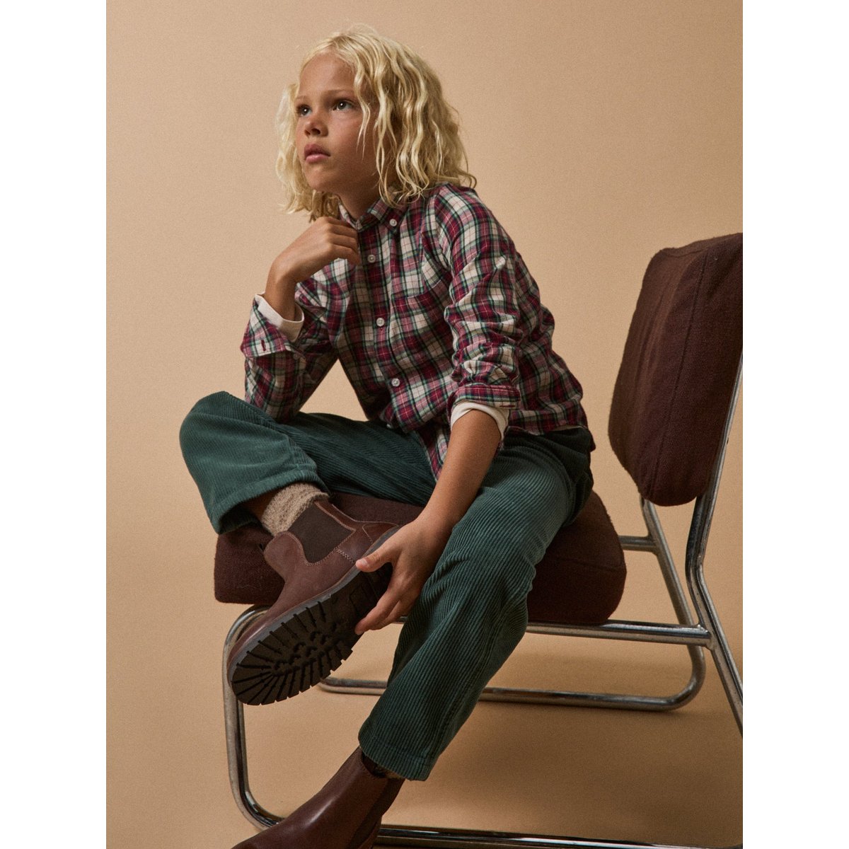 Chemise flanelisée carreaux ecossais rouge, CYRILLUS
