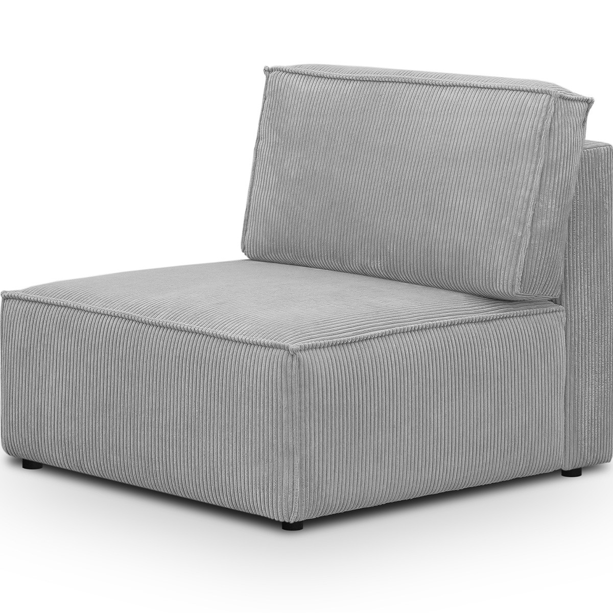 Canapé modulable 3 places en velours côtelé - Harper Mod gris clair, HOMIFAB