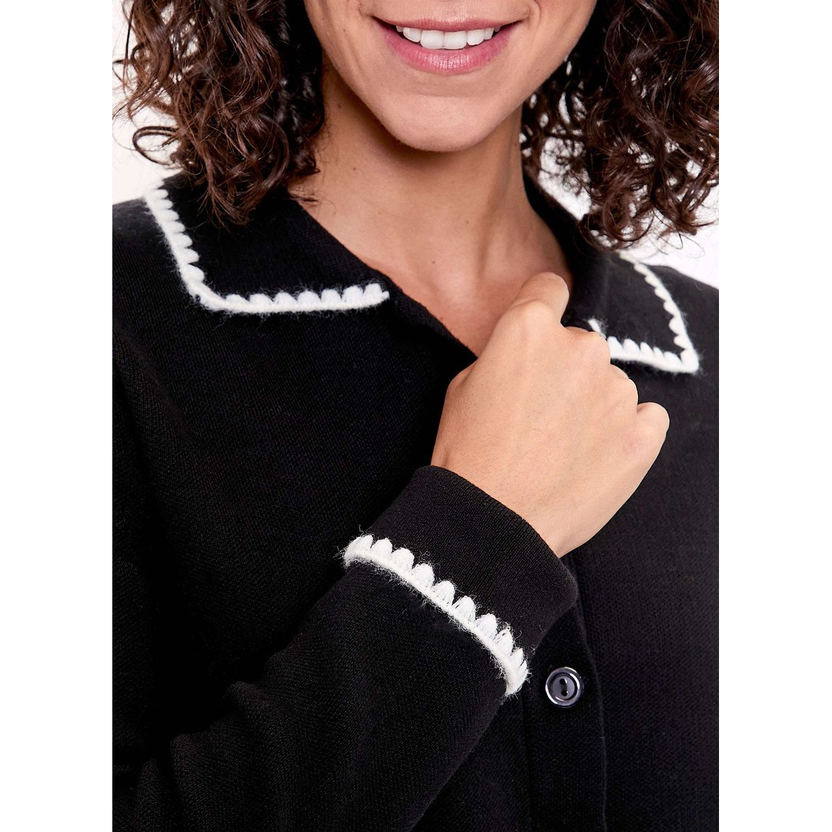 Veste gilet en coton épais uni GALA noir, PRINCESSE NOMADE