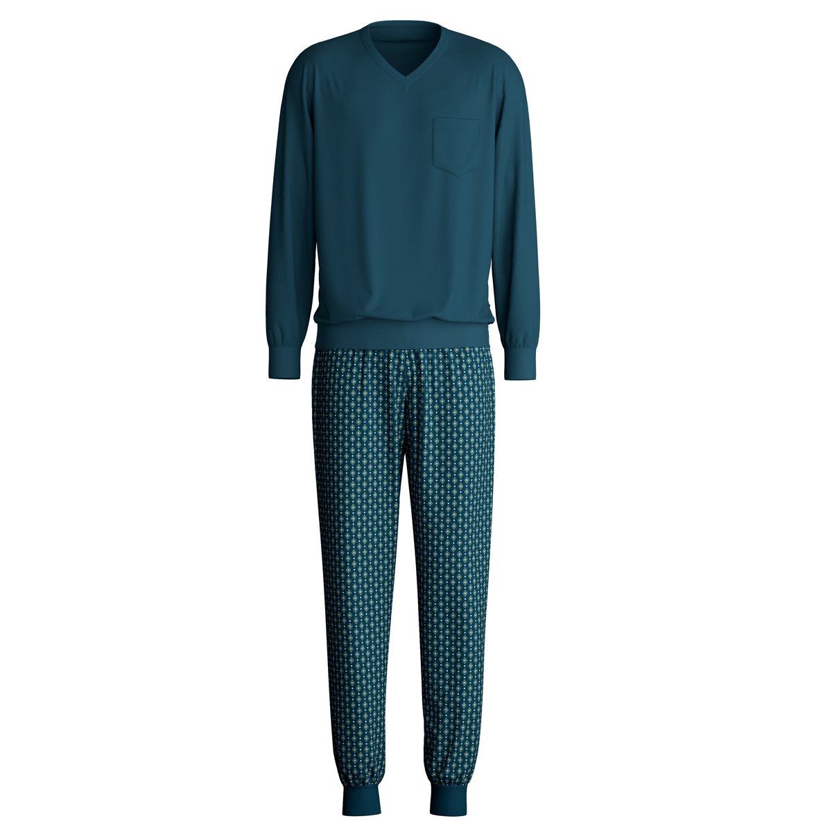 Pyjama avec bords élastiques manches longues Coton RELAX IMPRINT essence profonde, CALIDA