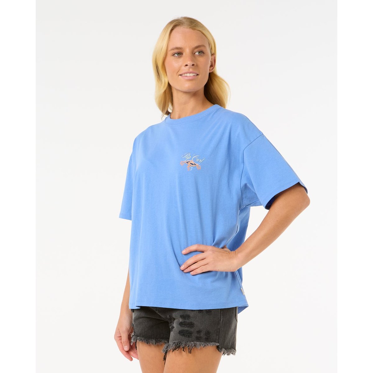 T-shirt HIBISCUS DIAMOND HERITAGE TEE bleu, RIP CURL