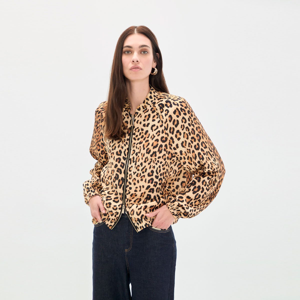 Blouson bomber fin imprimé léopard, LOLA CASADEMUNT
