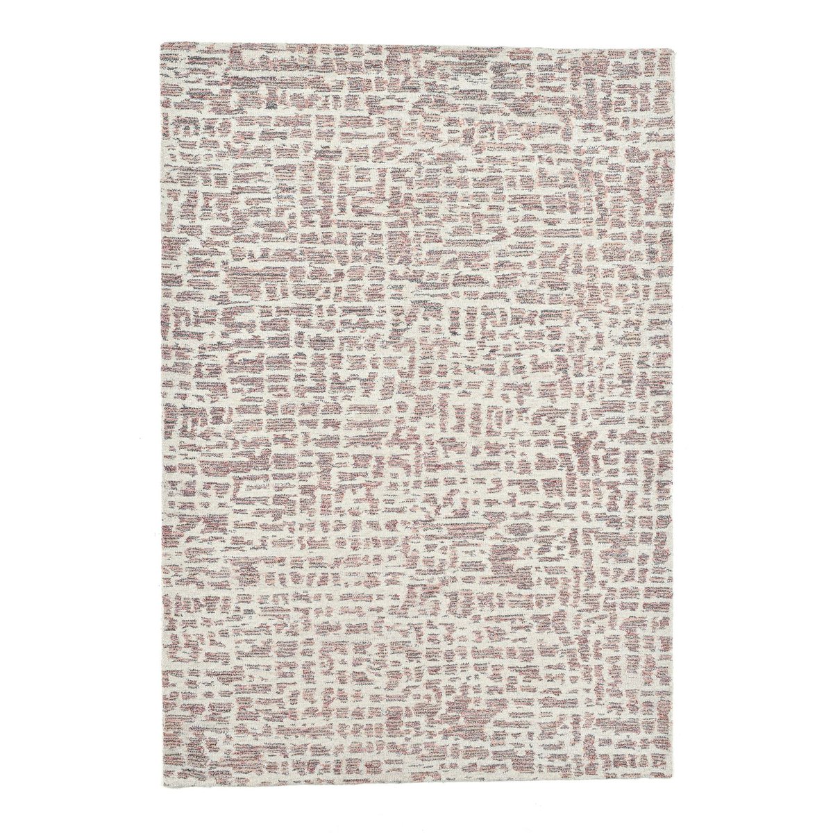 Tapis tufté main en laine vierge et viscose argent, THEKO