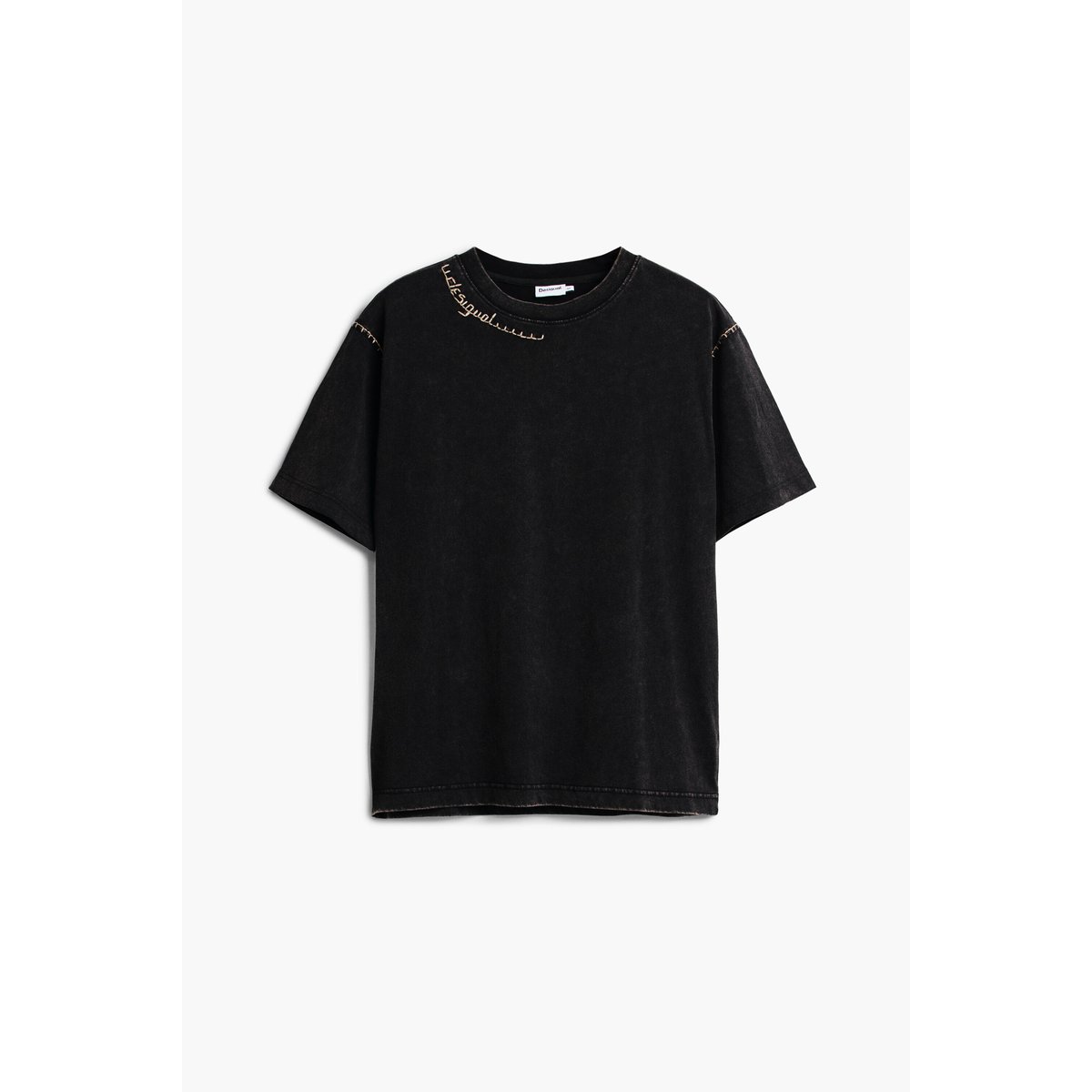 T-shirt uni détail noir, DESIGUAL