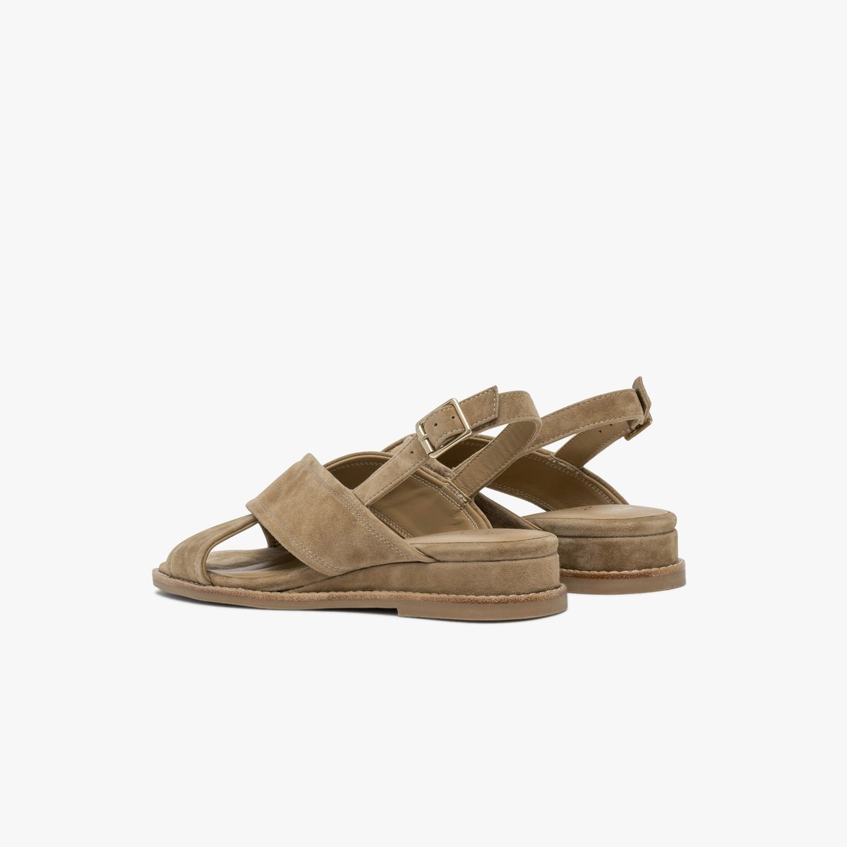 Sandale Plate en cuir GENNY gris taupe, BOCAGE