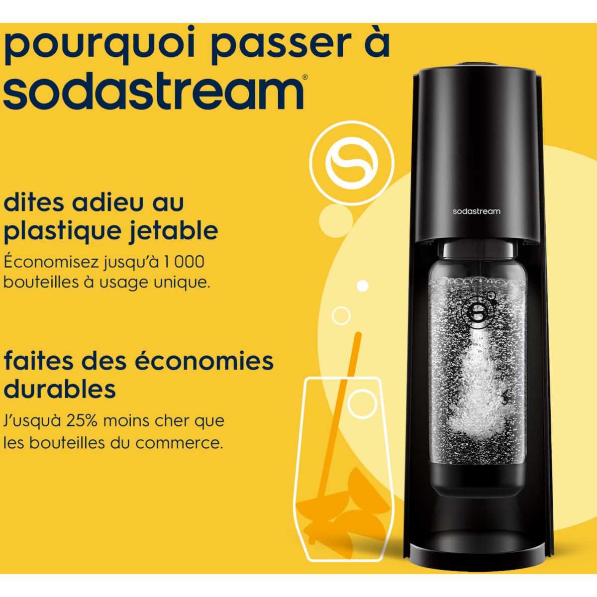 Machine à soda CLASSIC Noire couleur unique, SODASTREAM